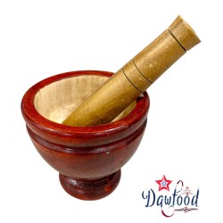 Wooden mortar and pestle 18 cm